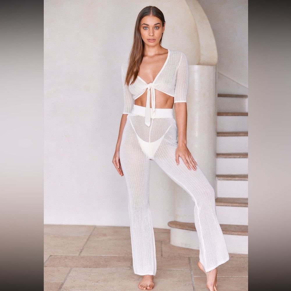 Monday swimwear Montauk Pant Ivory Crotchet